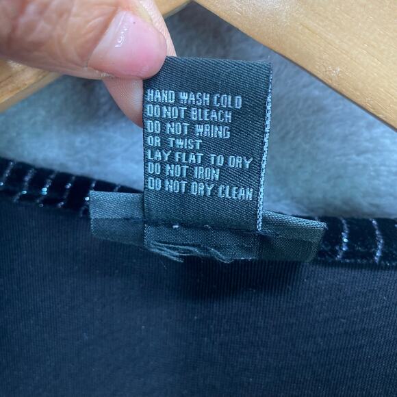 Notations Shirt Jacket XL Black Velvet Open Front‎ Stretch Party Formal Glam - Picture 14 of 15